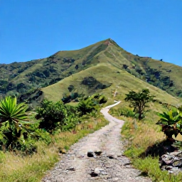 Caribbean Holidays, Haiti January Adventures, A rugged Haitian mountain trail in January, with green hills, tropical vegetation and clear blue skies