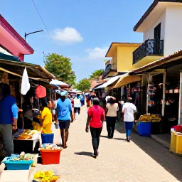 Caribbean Holidays, Haiti January Holidays, Colourful Haitian market street with local crafts, fresh produce and friendly atmosphere in bright January sunshine
