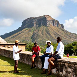 Caribbean Holidays, Haiti January Holidays, Travellers exploring the historic Citadelle Laferri&egrave;re in Haiti, with dramatic mountain scenery, warm daylight and an expert local guide