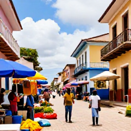 Caribbean Holidays, Haiti January Trip, Travellers exploring a colourful Haitian market with local crafts, fresh produce, welcoming streets and traditional architecture