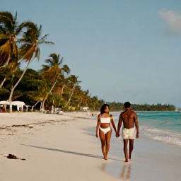 Caribbean Holidays, Haiti June Holidays, A couple walking hand in hand along a quiet Caribbean beach in Haiti during warm June weather