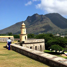 Caribbean Holidays, Haiti Luxury Holidays, A private guided visit to Citadelle Laferri&egrave;re in Haiti, with dramatic mountain scenery, historic stone walls and visitors exploring respectfully