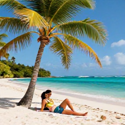Caribbean Holidays, Haiti Luxury Holidays, Luxury Haitian beach escape in June, with a couple relaxing beneath palms beside clear Caribbean water