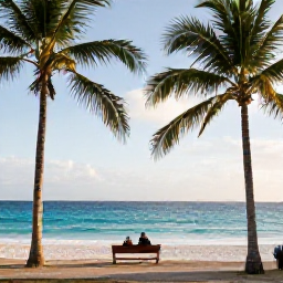 Caribbean Holidays, Haiti March Holidays, A relaxed Haitian coastal scene with palm trees, turquoise water and visitors enjoying a quiet March afternoon