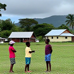 Caribbean Holidays, Haiti Nature Holidays, A friendly Haitian village beside green countryside, with local people and travellers sharing an authentic outdoor experience
