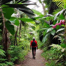 Caribbean Holidays, Haiti Nature Holidays, A guided walk through Haiti's green mountain forest in July, with tropical plants and a clear trail