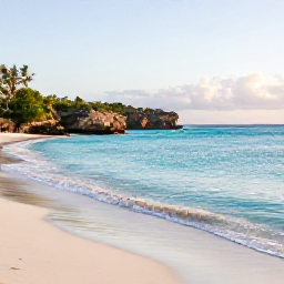 Caribbean Holidays, Haiti Nature Holidays, A quiet Haitian coastline with turquoise water, sandy beach and rocky headland under soft afternoon light