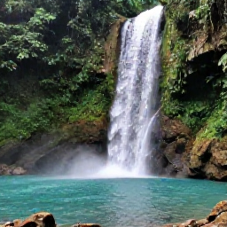 Caribbean Holidays, Haiti Nature Holidays, Peaceful Haitian waterfall and clear pool surrounded by dense green foliage after a June rain shower