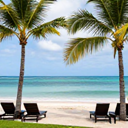 Caribbean Holidays, Haiti October Holidays, A relaxed adults-only beachfront resort in Haiti during October, with palm trees, loungers and a calm turquoise sea