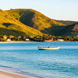 Caribbean Holidays, Haiti October Holidays, A scenic Haitian coastline in October with green hills, warm sunlight, fishing boats and a clear blue Caribbean sea