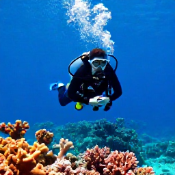 Caribbean Holidays, Haiti Scuba Diving, A diver exploring a colourful coral reef in clear Caribbean water off Haiti during September