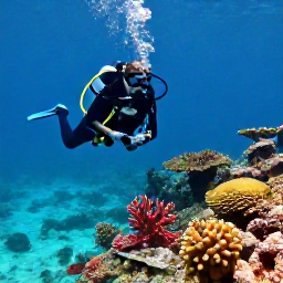 Caribbean Holidays, Haiti Scuba Diving, A scuba diver exploring colourful coral reefs and clear turquoise water off the coast of Haiti in May