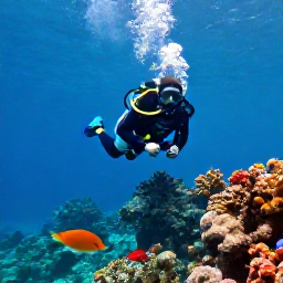 Caribbean Holidays, Haiti Scuba Diving, Scuba diver exploring a colourful Caribbean reef in clear blue water off Haiti during February