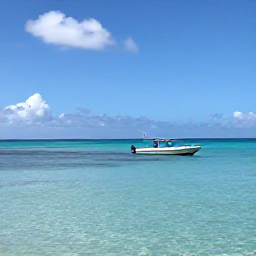 Caribbean Holidays, Haiti Scuba Diving, Small dive boat approaching a beautiful Haitian coastline under bright Caribbean sunshine