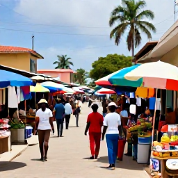 Caribbean Holidays, Haiti September Holidays, Colourful Haitian market street with local crafts, tropical produce and welcoming atmosphere on a September holiday