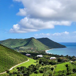 Caribbean Holidays, Haiti September Holidays, Scenic Haitian coastline and green hills under a partly cloudy September sky, viewed from a safe guided excursion