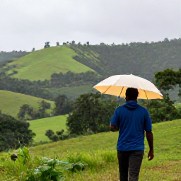 Caribbean Holidays, Haiti Solo Holidays, A friendly local guide accompanying a solo visitor through Haiti&rsquo;s green hills and scenic countryside after a brief August rain shower