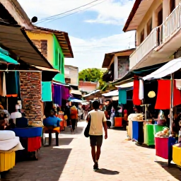 Caribbean Holidays, Haiti Solo Holidays, A guided solo traveller visiting colourful markets and historic architecture in Port-au-Prince, Haiti, in warm daylight