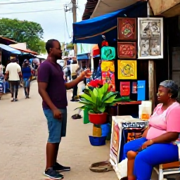 Caribbean Holidays, Haiti Solo Holidays, A solo traveller exploring a colourful Haitian street market in July, with local art, tropical plants and welcoming people