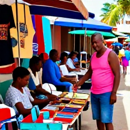 Caribbean Holidays, Haiti Solo Holidays, A solo traveller exploring a colourful Haitian street market in November, with local crafts, tropical light and welcoming people