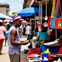 Caribbean Holidays, Haiti Solo Holidays, A solo traveller exploring a colourful Haitian street market in Port-au-Prince during daylight, with local crafts and friendly everyday activity