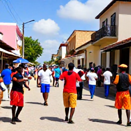 Caribbean Holidays, Haiti Solo Holidays, A sunny February street festival in Haiti with musicians, colourful costumes, dancing crowds and traditional Caribbean celebrations