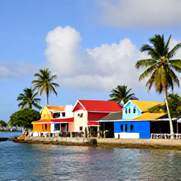 Caribbean Holidays, Haiti Solo Holidays, A welcoming Haitian coastal town in February, with colourful buildings, palm trees and a relaxed Caribbean atmosphere