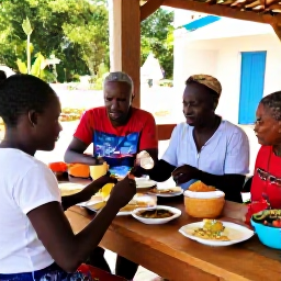 Caribbean Holidays, Haiti Solo Holidays, Friendly solo traveller enjoying a guided cultural experience in Haiti with local food and welcoming residents