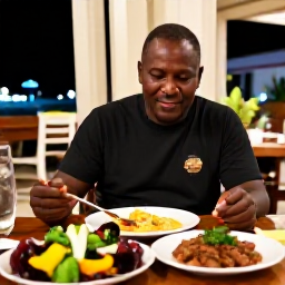 Caribbean Holidays, Haiti Solo Holidays, Solo traveller enjoying a safe, well-planned evening meal at a welcoming restaurant in Haiti, with local food and a relaxed atmosphere