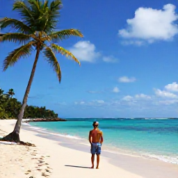 Caribbean Holidays, Haiti Solo Holidays, Solo traveller relaxing on a quiet Caribbean beach near Jacmel, Haiti, with turquoise water and palm trees