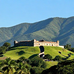 Caribbean Holidays, Haiti Solo Holidays, The historic Citadelle Laferri&egrave;re in northern Haiti surrounded by green mountains beneath a clear November sky