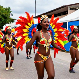 Caribbean Holidays, Haiti Solo Holidays, Vibrant Haitian carnival performers in colourful costumes dancing through a lively February street parade
