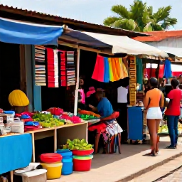 Caribbean Holidays, Haiti Solo June, Colourful Haitian market with local produce, handmade crafts and friendly shoppers in a lively town setting