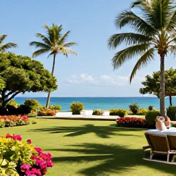 Caribbean Holidays, Haiti Spa Breaks, A peaceful spa resort in Haiti with tropical gardens, palm trees and a glimpse of the Caribbean Sea