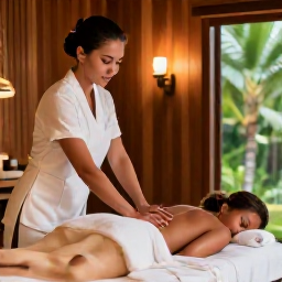 Caribbean Holidays, Haiti Spa Breaks, A professional massage treatment in an elegant Haitian spa, with natural oils, soft towels, warm wood and tropical greenery