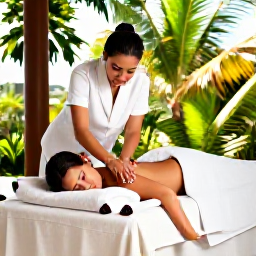 Caribbean Holidays, Haiti Spa Breaks, A relaxing massage treatment in a bright Haitian spa, using natural oils and overlooking lush tropical vegetation