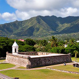 Caribbean Holidays, Haiti Tours August, Citadelle Laferri&egrave;re in northern Haiti surrounded by lush green mountains under a bright tropical sky
