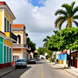 Caribbean Holidays, Haiti Tours July, Colourful Caribbean street scene in Port-au-Prince, Haiti, with local life, historic buildings and tropical greenery