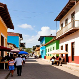 Caribbean Holidays, Haiti Tours March, Colourful street scene in Jacmel, Haiti, with painted buildings, local markets and warm March sunshine