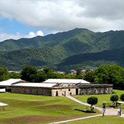 Caribbean Holidays, Haiti Tours October, Citadelle Laferri&egrave;re in northern Haiti surrounded by green mountains under a partly cloudy October sky