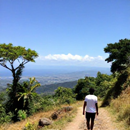 Caribbean Holidays, Haiti Walking Holidays, A guided hike through Haiti&rsquo;s mountains with tropical vegetation, distant valleys and clear blue skies