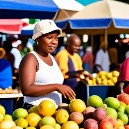 Caribbean Holidays, Haiti Wellness, A colourful Haitian market with fresh tropical fruit, local produce and friendly people, captured in bright February sunshine