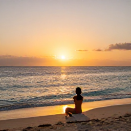 Caribbean Holidays, Haiti Wellness, A serene Haitian sunset over the Caribbean Sea, with a quiet beach, warm golden light and a traveller enjoying a peaceful evening