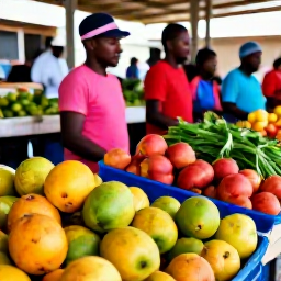 Caribbean Holidays, Haiti Wellness Break, Colourful Haitian market with fresh tropical fruit, herbs and local ingredients, showing authentic island life in April