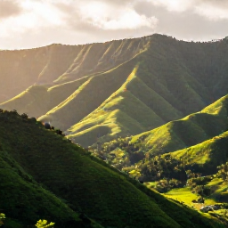 Caribbean Holidays, Jamaica Adventure, A vibrant Jamaican mountain landscape in March, with lush green hills, tropical vegetation and warm sunlight