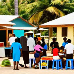 Caribbean Holidays, Jamaica Adventure Holidays, A friendly Jamaican village market with local fruit, crafts and travellers meeting residents in warm April sunshine
