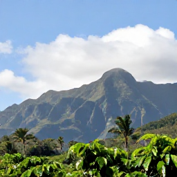 Caribbean Holidays, Jamaica Adventure Holidays, Jamaica's lush Blue Mountains in September, with misty peaks, green coffee plantations and a clear tropical sky