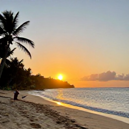 Caribbean Holidays, Jamaica Adventure Holidays, Relaxed travellers enjoying a Jamaican beach at sunset after an active day of adventures