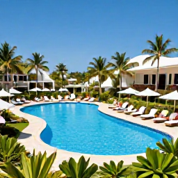 Caribbean Holidays, Jamaica All Inclusive May, A stylish Jamaican all-inclusive resort with a swimming pool, sun loungers, tropical gardens and guests enjoying a peaceful May holiday