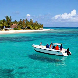 Caribbean Holidays, Jamaica All Inclusive, Travellers enjoying a boat trip and snorkelling in clear Jamaican water near a tropical coastline